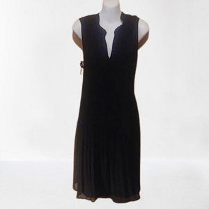 Chloe-Rene Black  Sleeveless, Lined, Pleated Shift Dress. 3X  NWT